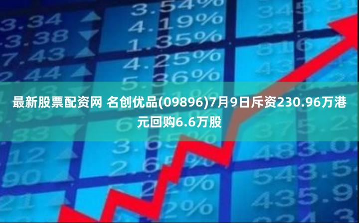 最新股票配资网 名创优品(09896)7月9日斥资230.96万港元回购6.6万股